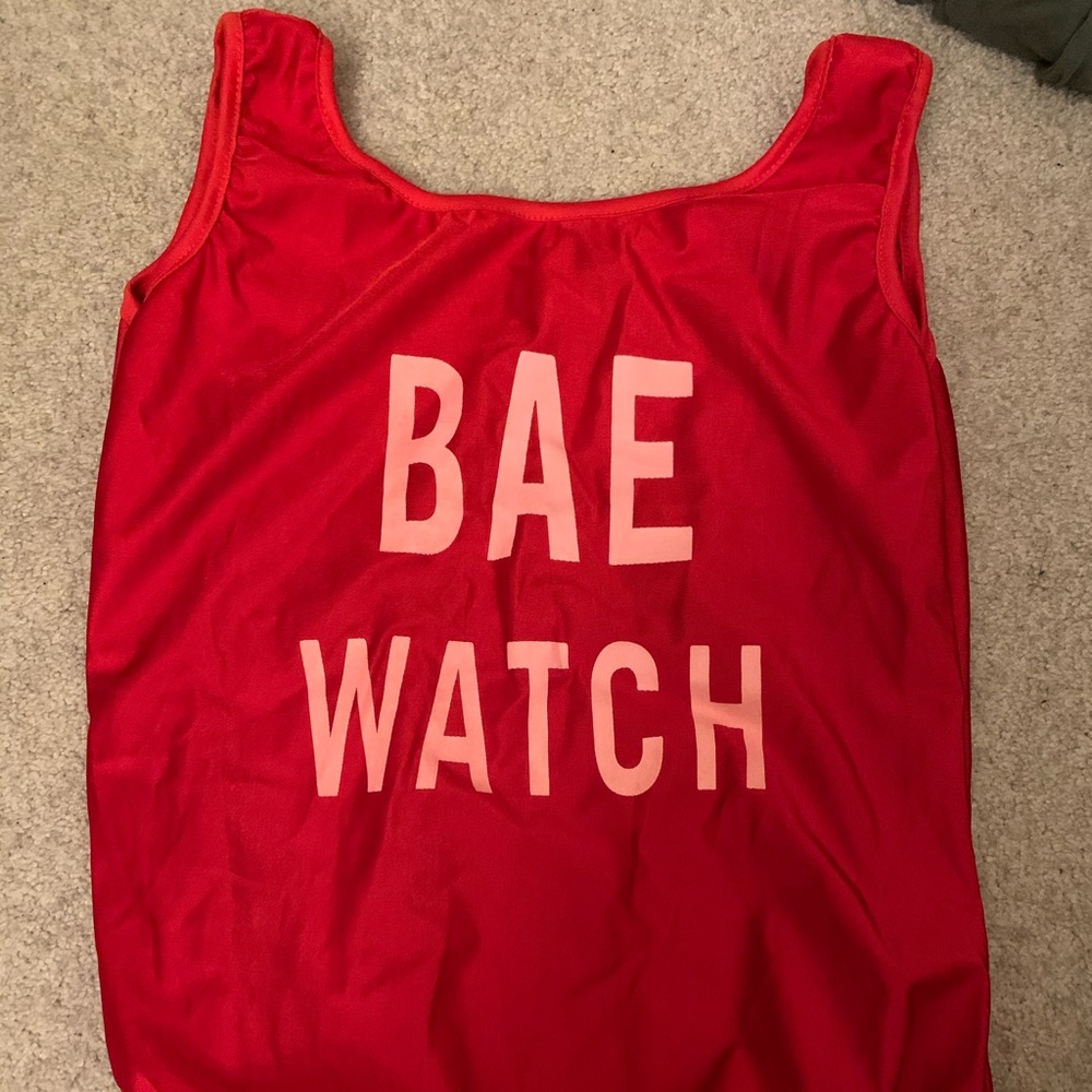 BAE WATCH RED ONE PIECE SWIM SUIT BNWOT